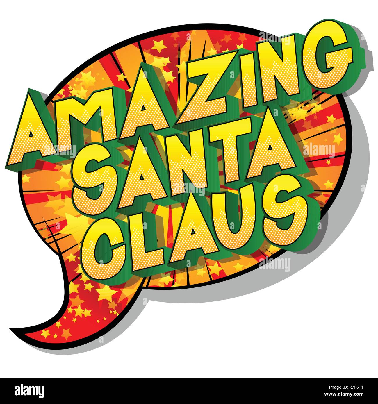 Incredibile Santa Claus - Vettore illustrata in stile fumetto una frase su sfondo astratto. Illustrazione Vettoriale