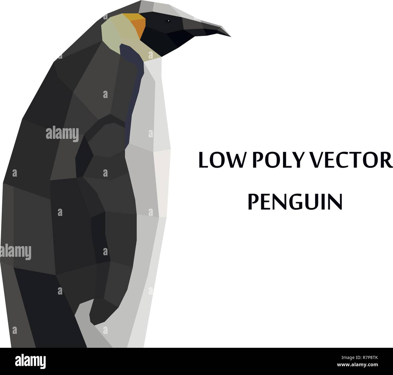 Moderno poligonale creative design vettoriali del pinguino isolato su bianco. Illustrazione Vettoriale
