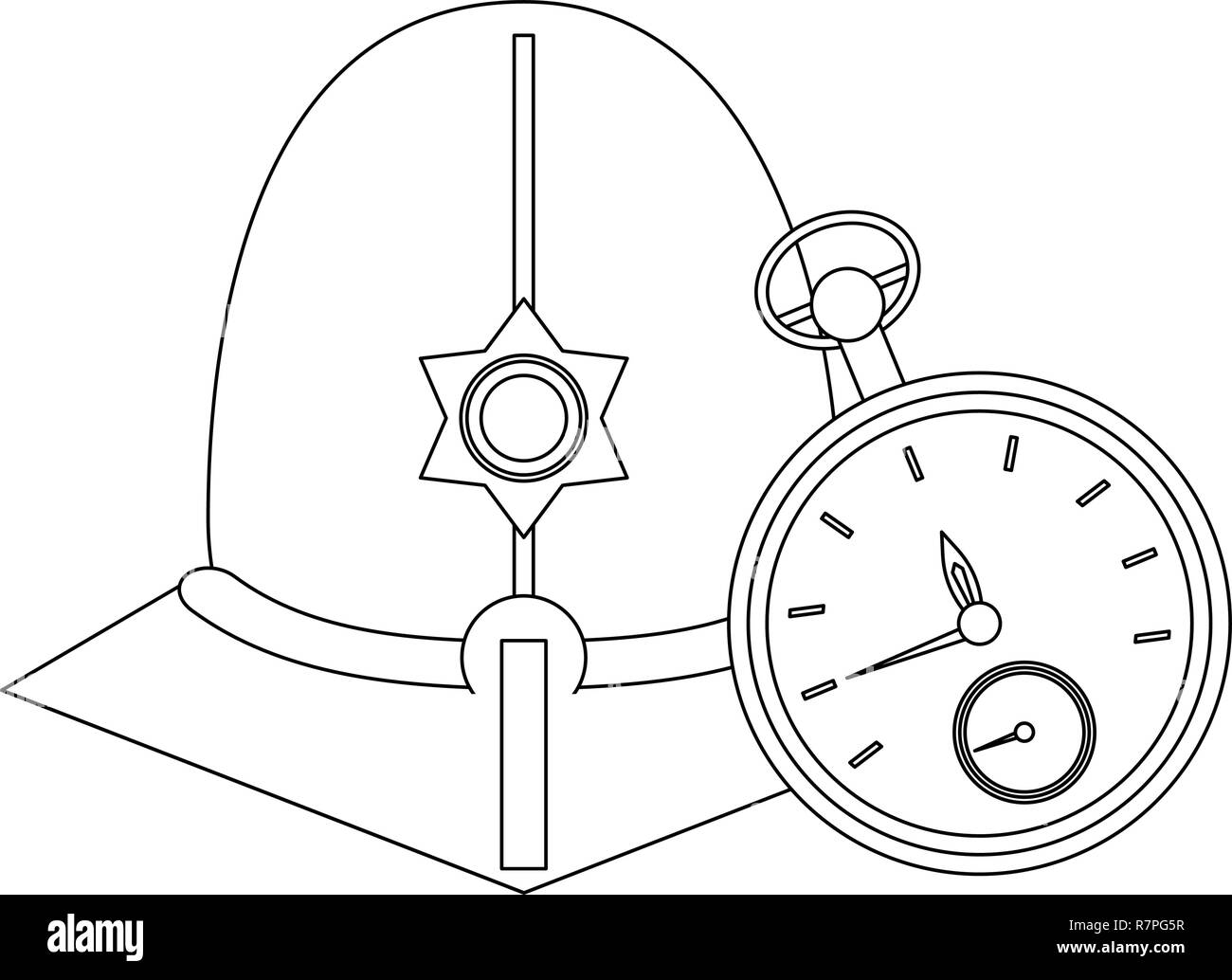 Londra custode casco in bianco e nero Illustrazione Vettoriale