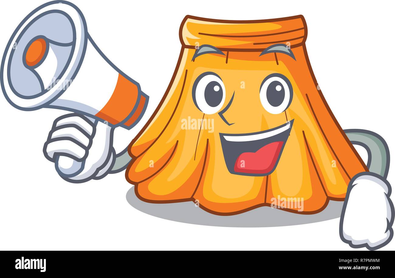 Con il megafono gonna design moda donna un cartoon Illustrazione Vettoriale