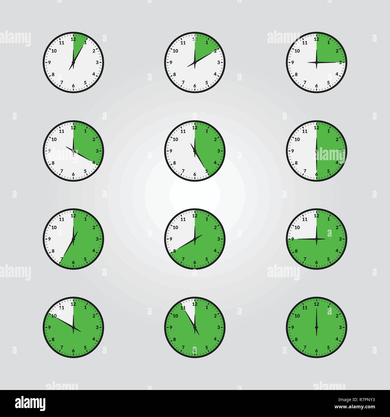 Set di vettore di temporizzatori o cronometri web e mobile icone Illustrazione Vettoriale