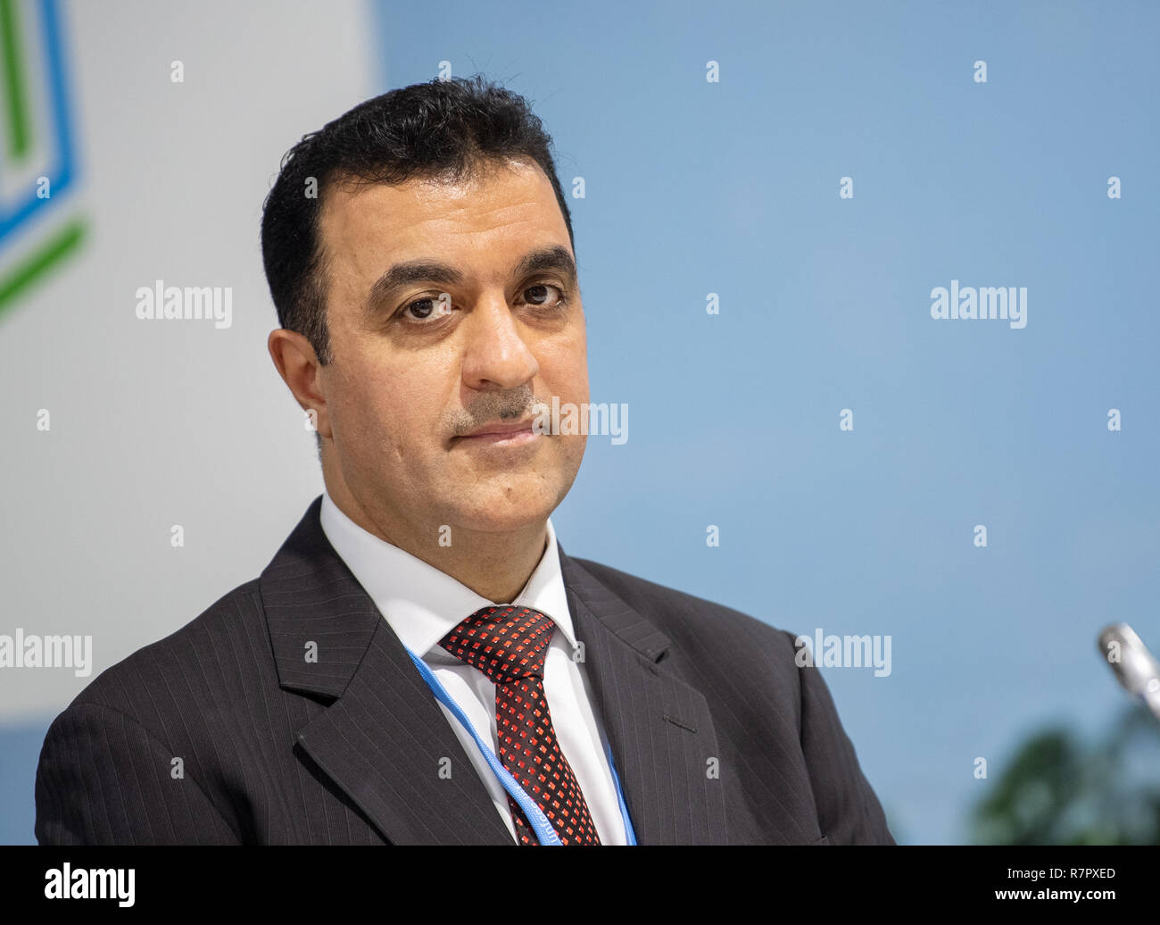 Katowice in Polonia. Decimo Dec, 2018. Bader Alnajjar, rappresentante della compagnia petrolifera KOTC Kuwait, prende parte ad un evento al mondo vertice sul clima. Il Vertice Onu sul clima sul cambiamento climatico si terrà dal 03-14 dicembre 2018 nel sud della città polacca di Katowice. Credito: Monika Skolimowska/dpa-Zentralbild/dpa/Alamy Live News Foto Stock