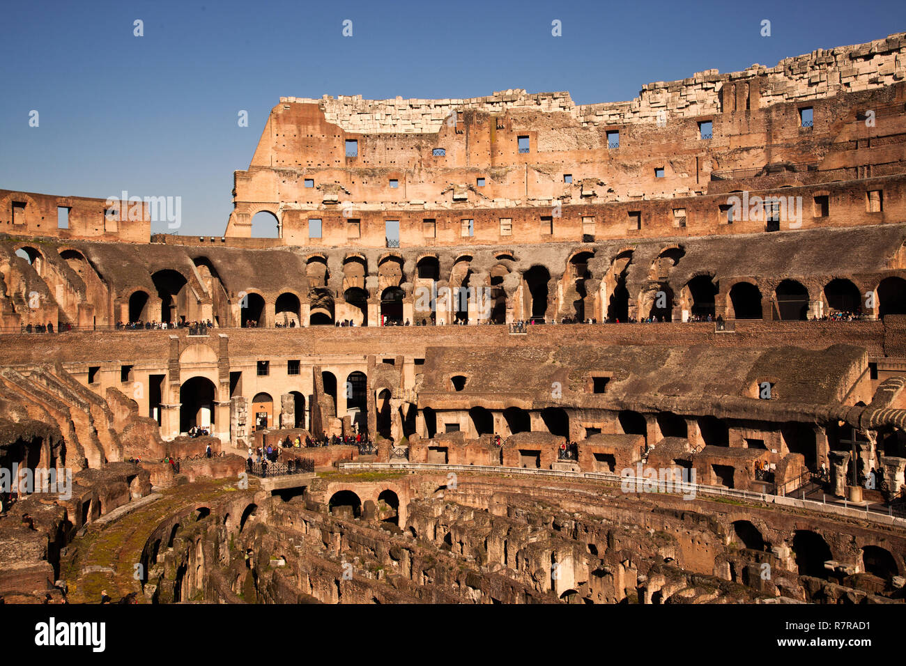 Il simbolo per eccellenza di Roma è passato storico è il Colosseo. Foto Stock