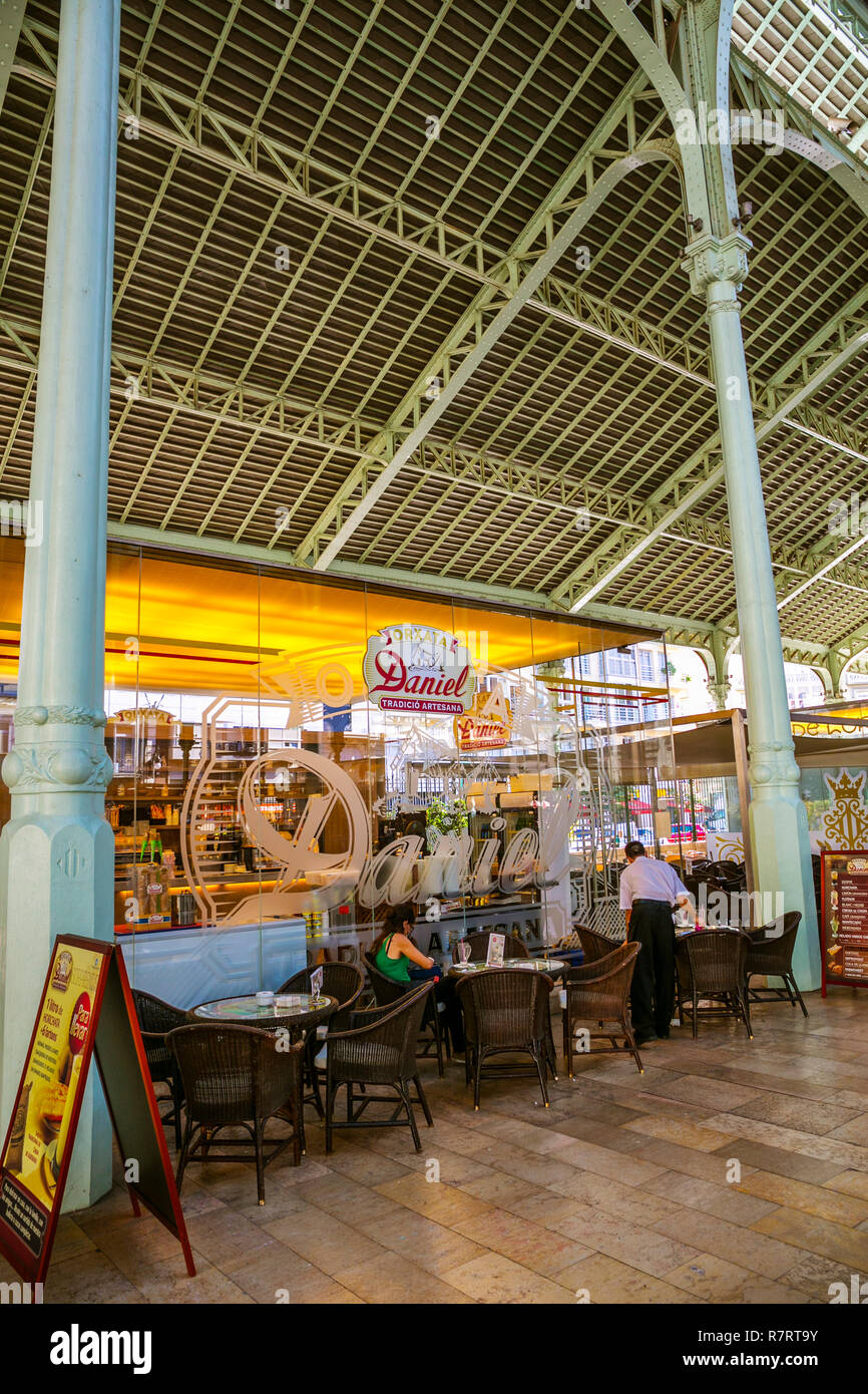 Horchateria Daniel. Mercato di Colon. Valencia. Comunidad Valenciana. Spagna Foto Stock