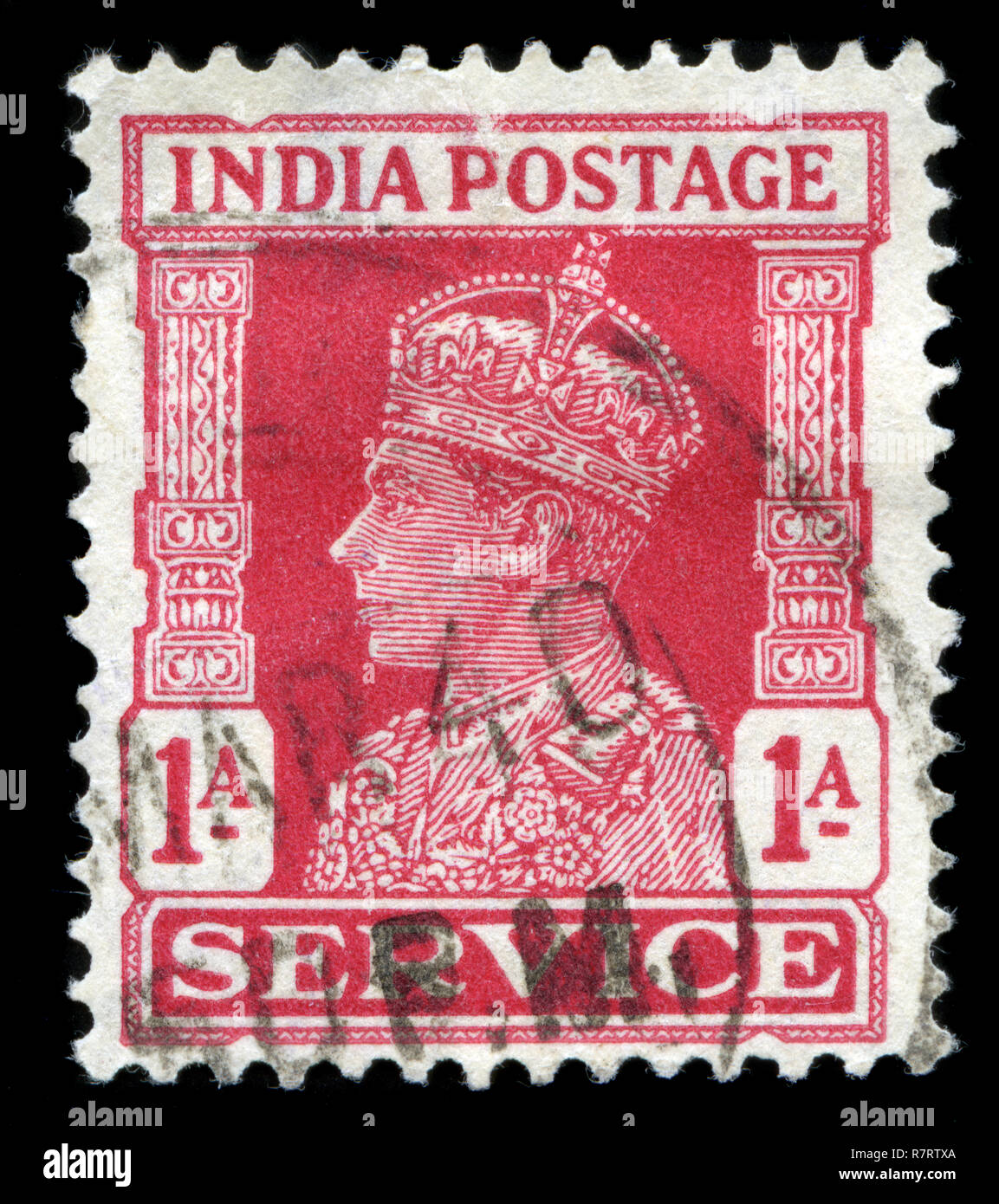Francobollo da India nella King George VI - serie ufficiale rilasciato in 1937 Foto Stock