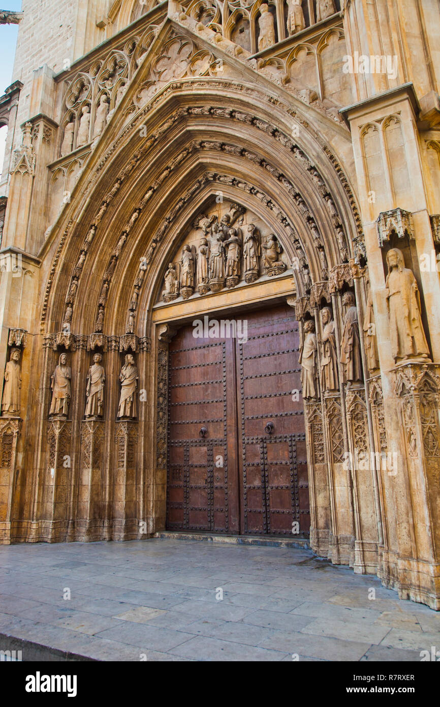 Apostoli Gate. Santa María de Cattedrale di Valencia. Valencia. Comunidad Valenciana. Spagna. Foto Stock