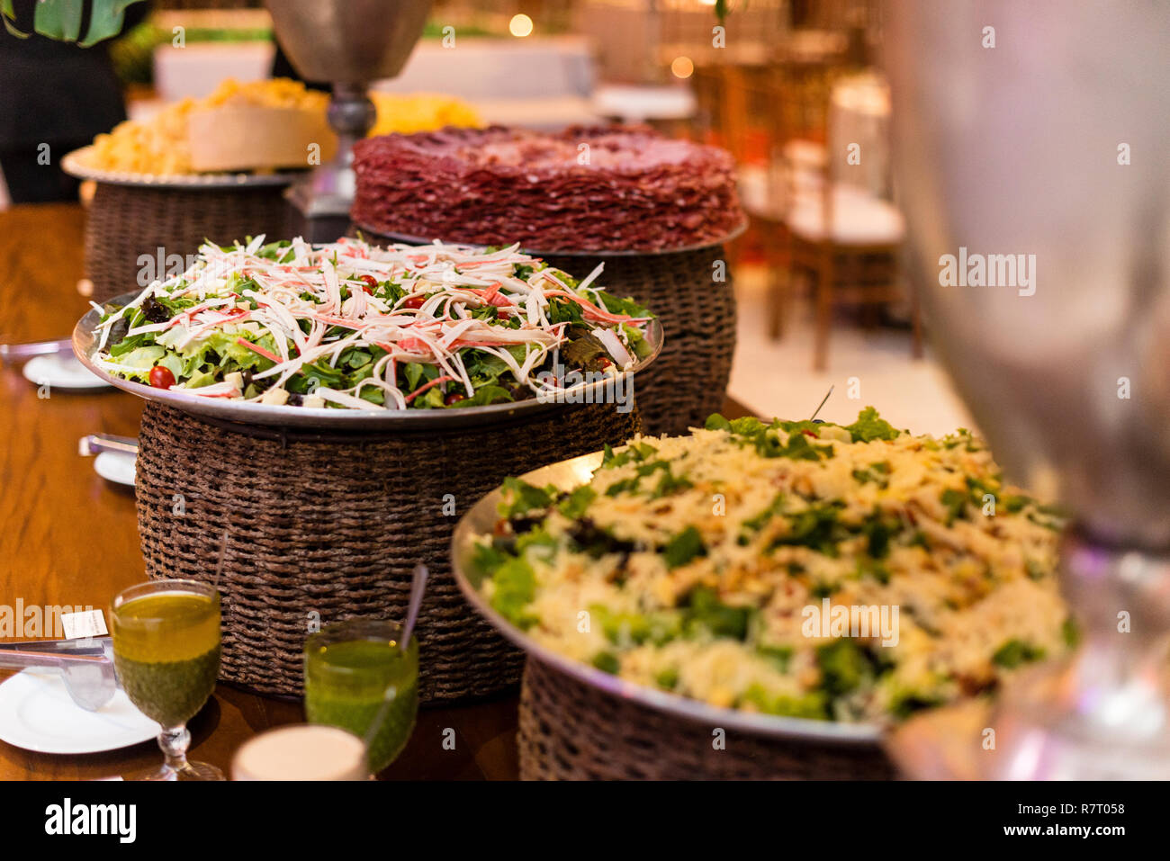 Salad bar nel grande evento. Foto Stock