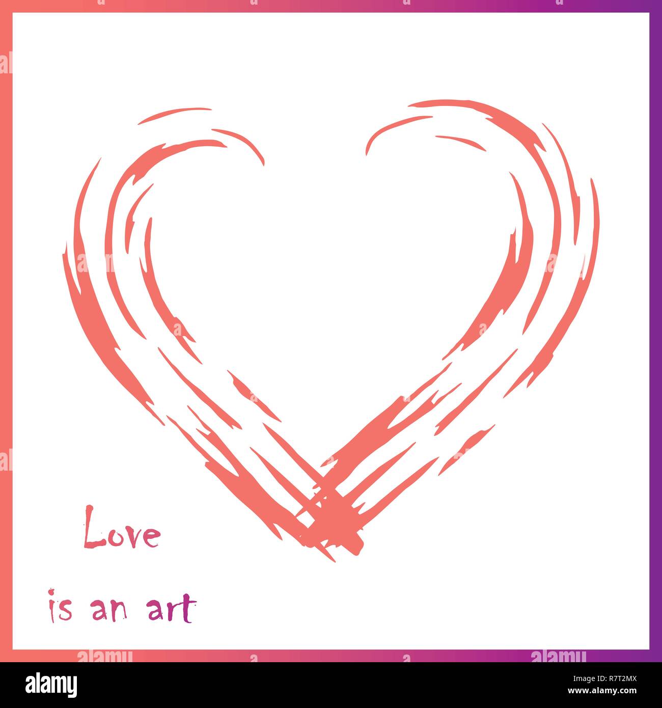 Cuore elegante disegno vettoriale in coralli viventi colore. Illustrazione Vettoriale