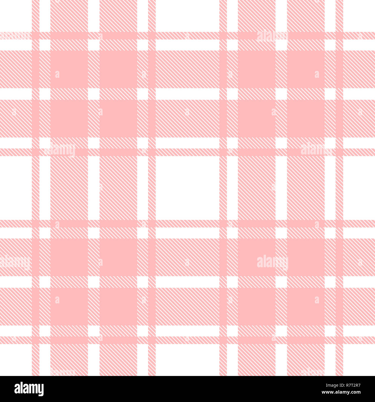 Seamless plaid, tartan, schema di controllo di colore rosa e bianco. Design per la carta da parati, tessuti e prodotti tessili, confezionamento. Sfondo semplice Foto Stock