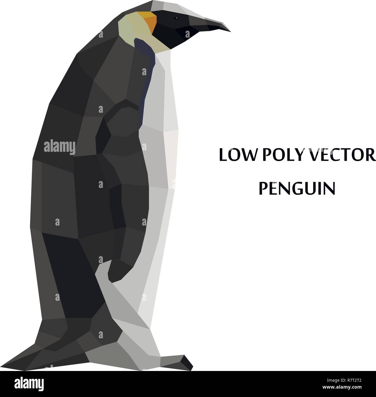 Moderno vettore di disegno di un profilo di pinguini in bassa poli. Illustrazione Vettoriale