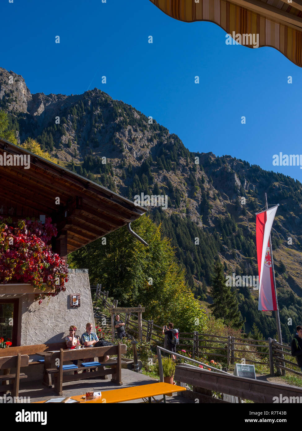 Rifugio Leiter, Lagundo vicino a Merano, Regione Sud Tyrol-Bolzano, Italia, Europa Foto Stock