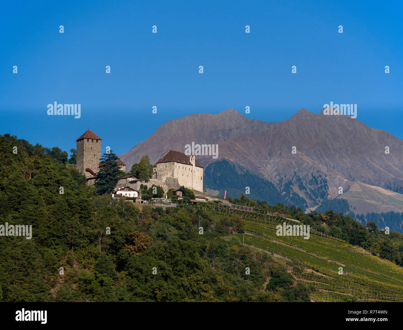 Castel Tirolo Lagundo vicino a Merano, Regione Sud Tyrol-Bolzano, Italia, Europa Foto Stock