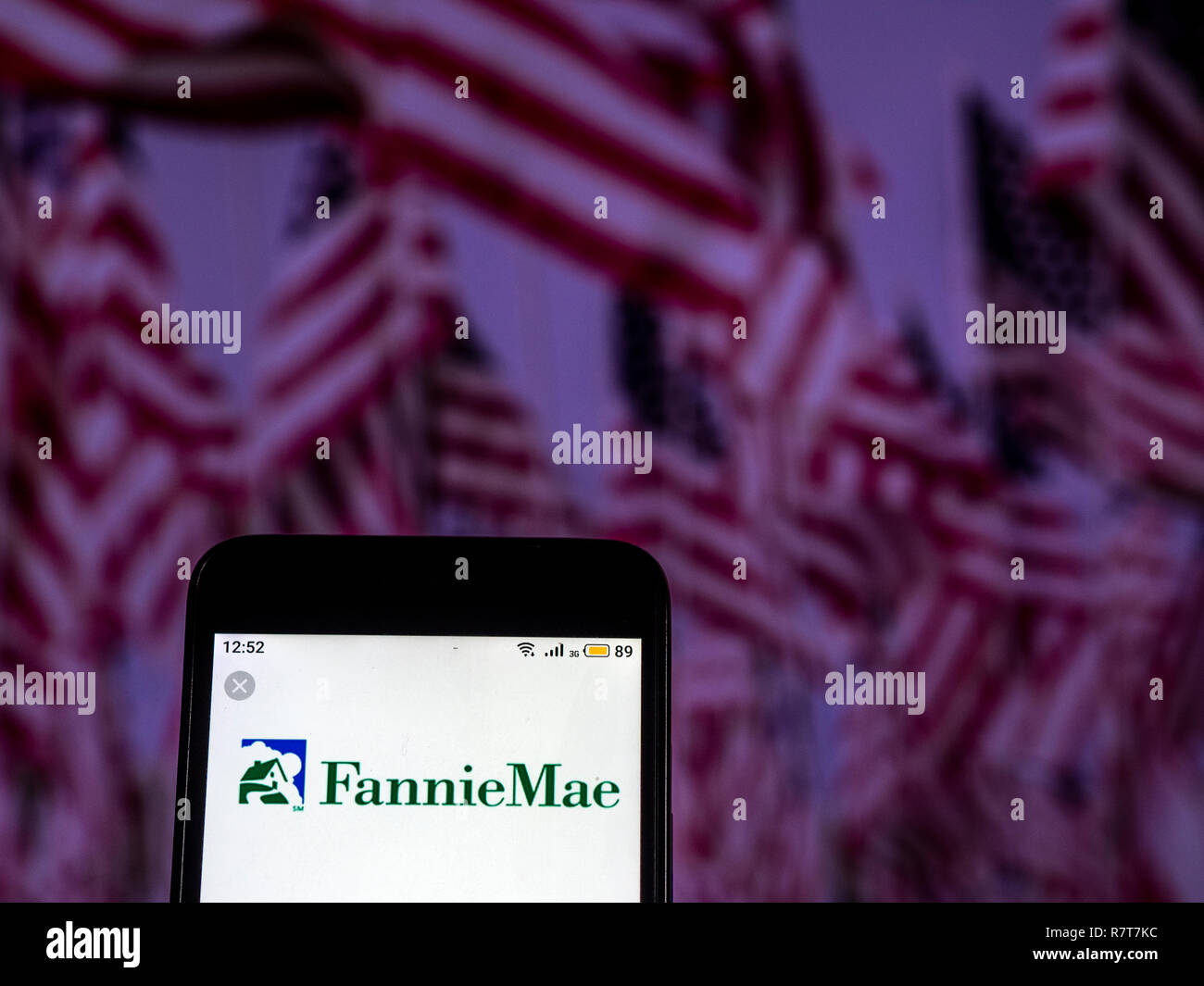 Fannie Mae Mortgage loan company logo che si vede visualizzato sul telefono intelligente. Foto Stock
