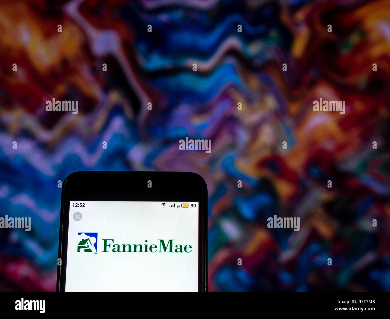 Fannie Mae Mortgage loan company logo che si vede visualizzato sul telefono intelligente. Foto Stock