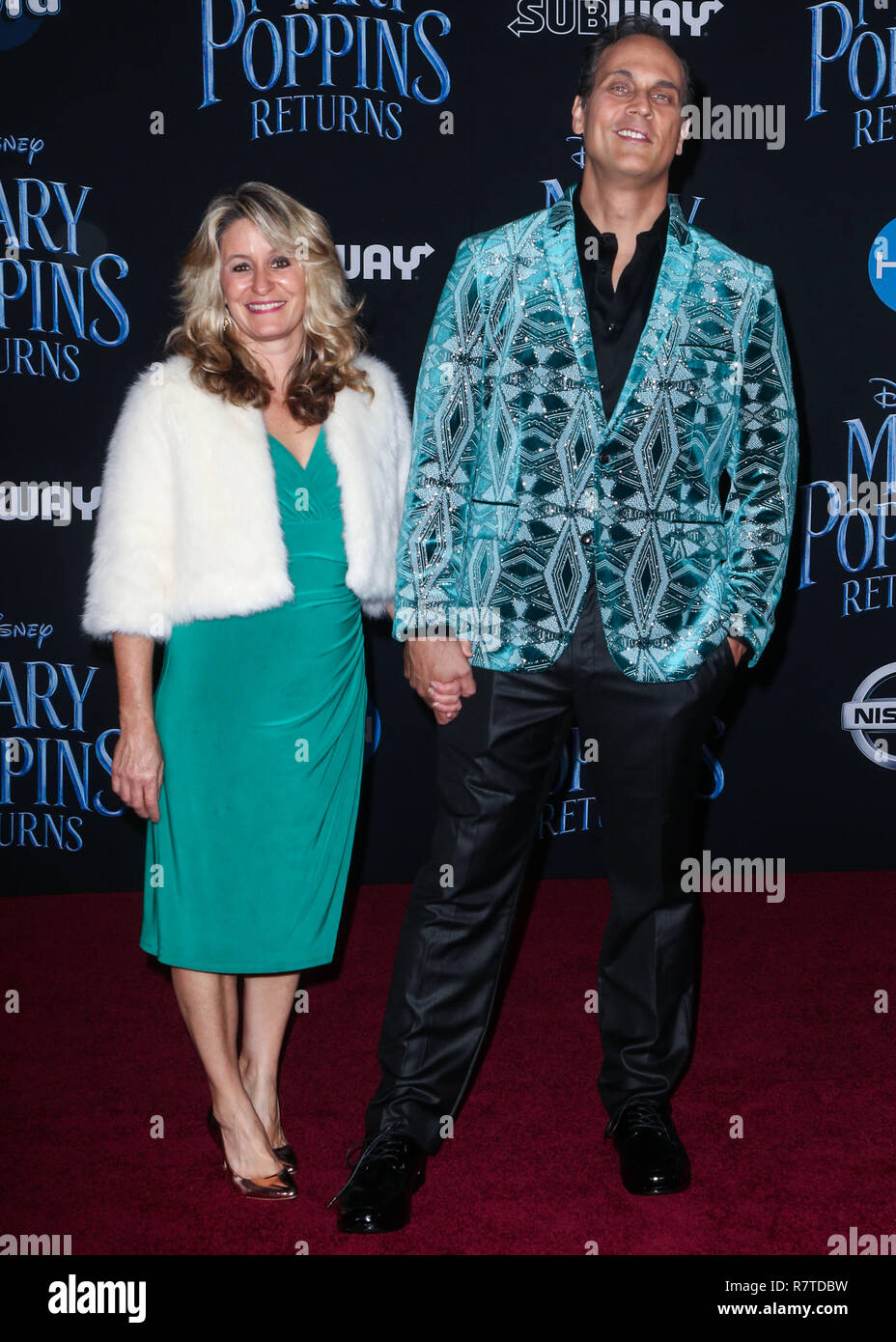 HOLLYWOOD, Los Angeles, CA, Stati Uniti d'America - 29 novembre: la carità Stashwick, Todd Stashwick presso il Los Angeles Premiere di Disney's 'Mary Poppins restituisce" tenutasi presso l'El Capitan theater su Novembre 29, 2018 a Hollywood e Los Angeles, California, Stati Uniti. (Foto di Image Press Agency) Foto Stock