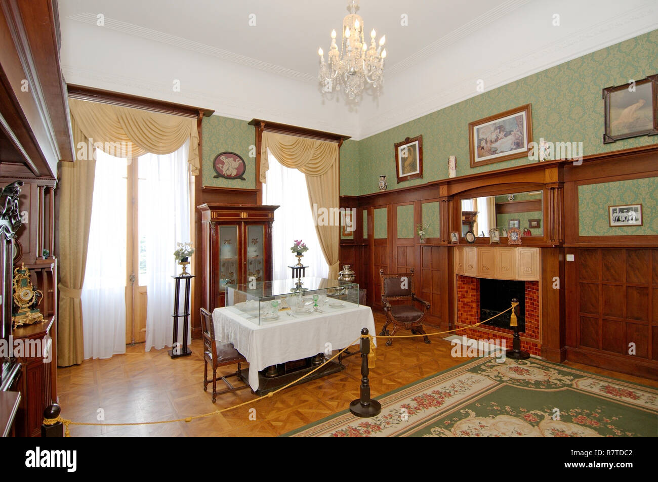 Il Tsar sala da pranzo del Palazzo di Livadia, Livadiya, Yalta, Crimea, Ucraina Foto Stock