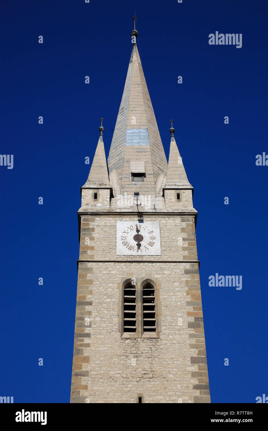 Torre campanaria della chiesa riformata, Turda, Contea di Cluj, Transilvania, Romania Foto Stock