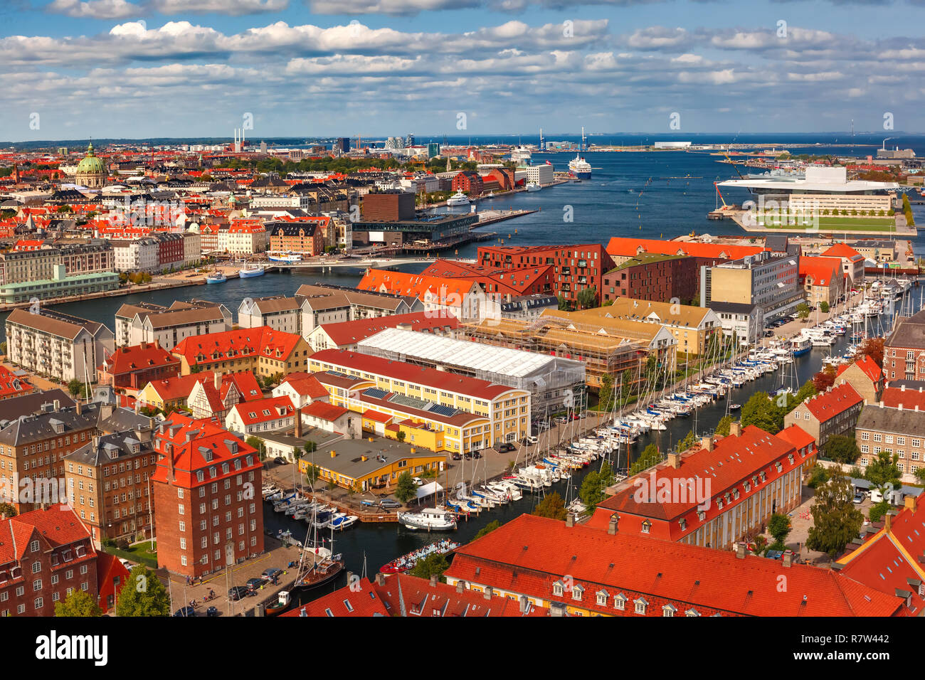 Vista aerea di Copenhagen, Danimarca Foto Stock
