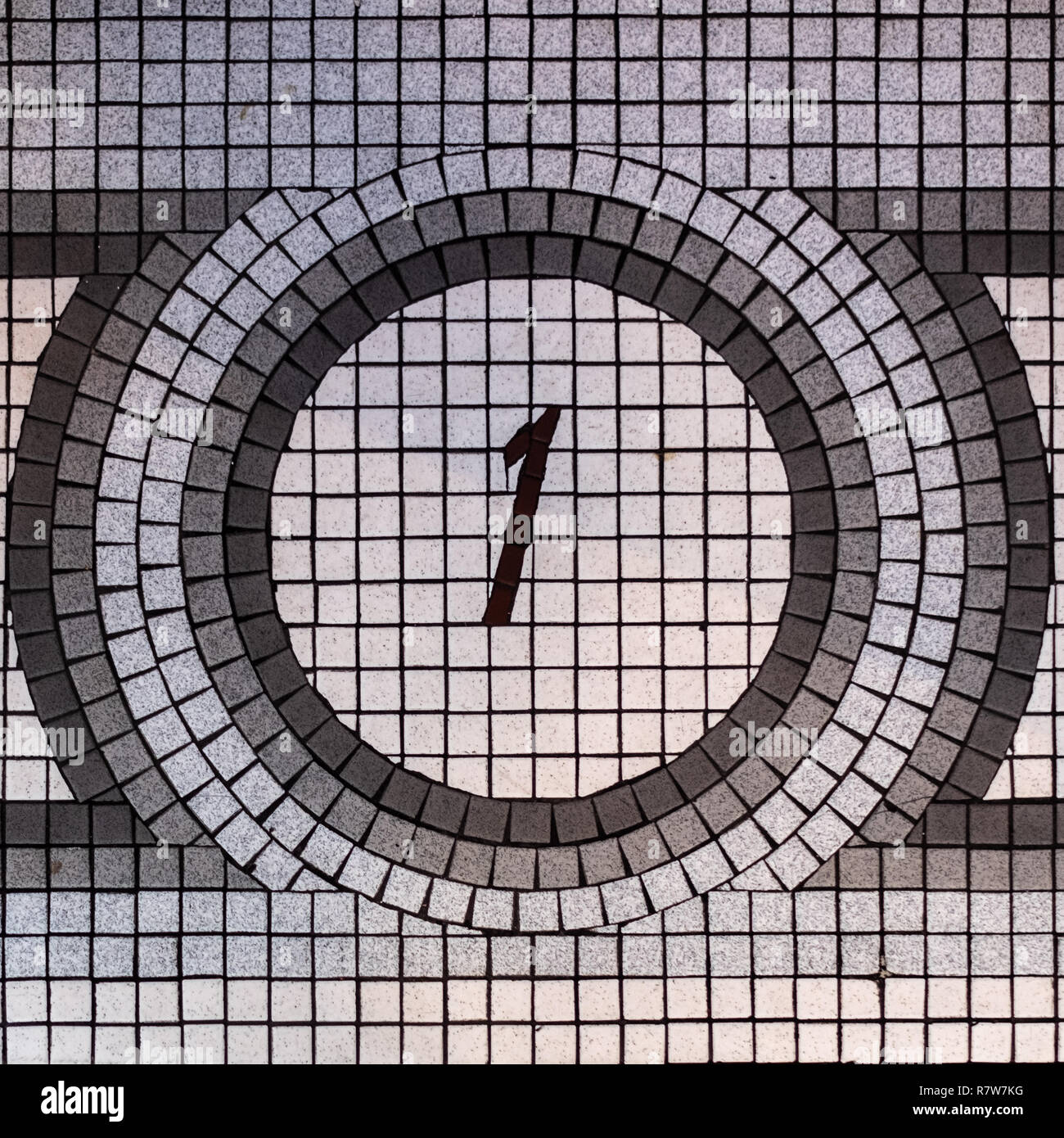 Numero di un pavimento a mosaico. Design Misaic, Mosaico Foto Stock