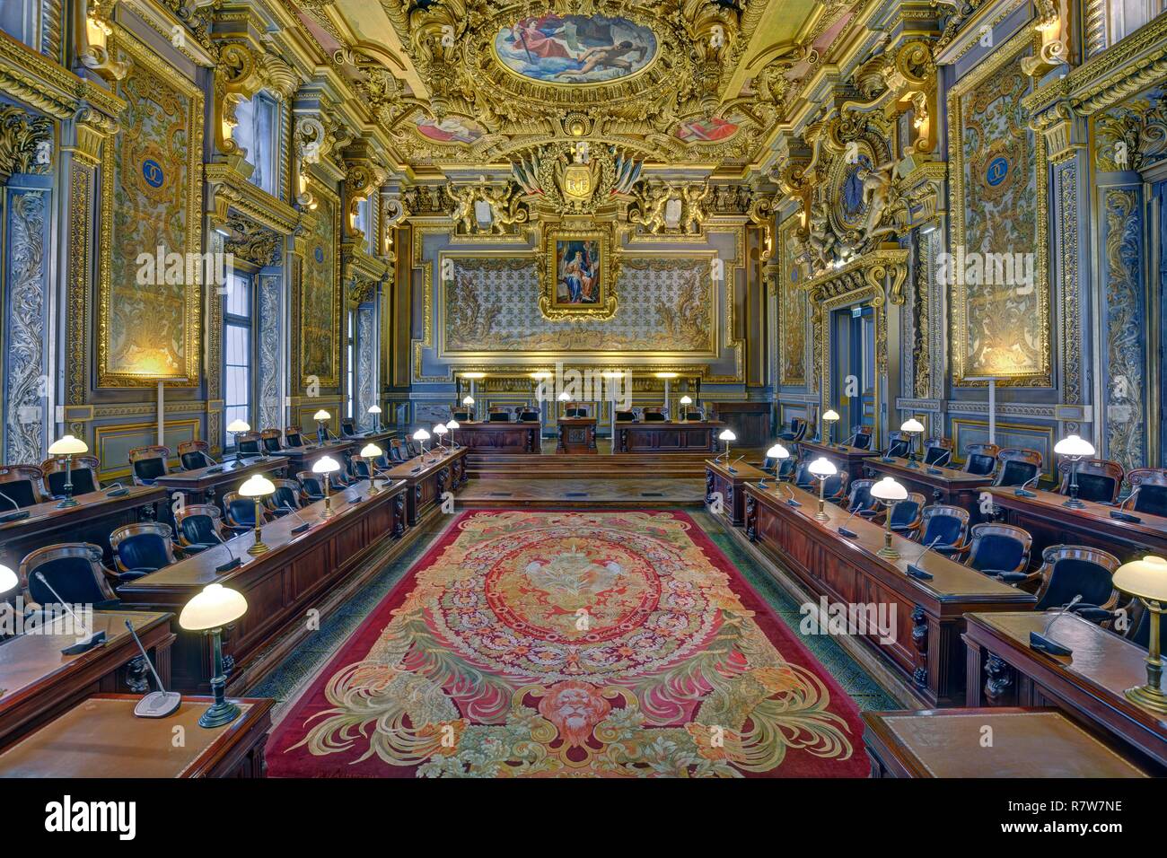 Francia, Parigi, Ile de la Cité (Città isola), la Corte di giustizia, la cour de cassation, Grand'Chambre Foto Stock