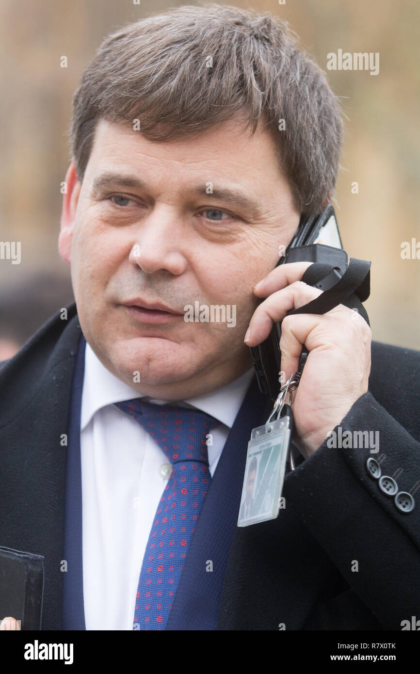 Londra REGNO UNITO. Il 12 dicembre 2018. Andrew Bridgen conservatori euroscettici MP per North West Leicestershire in College Green Westminster Credito: amer ghazzal/Alamy Live News Foto Stock