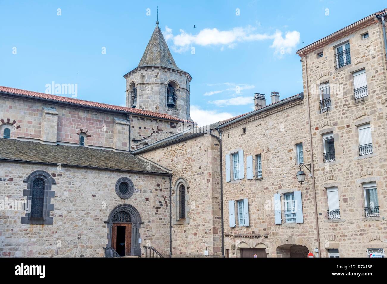 Francia, Lozère, Langogne, Saint Gervais et Saint Protais chiesa, Valle di Allier, Stevenson trail Foto Stock