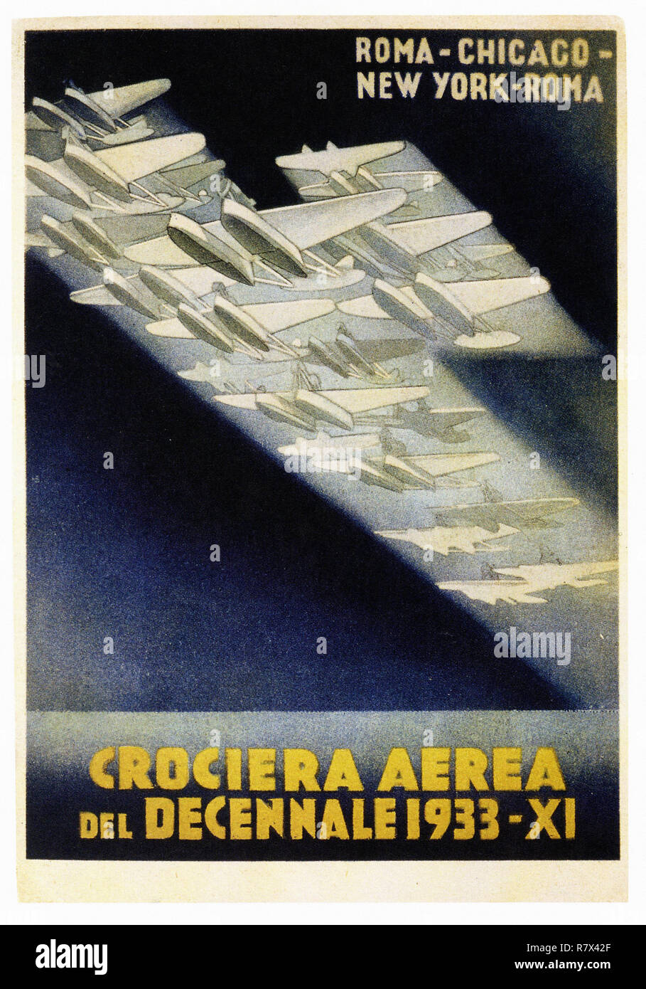 Crociera di aria del decennio 1933 - Vintage poster di viaggio Foto Stock