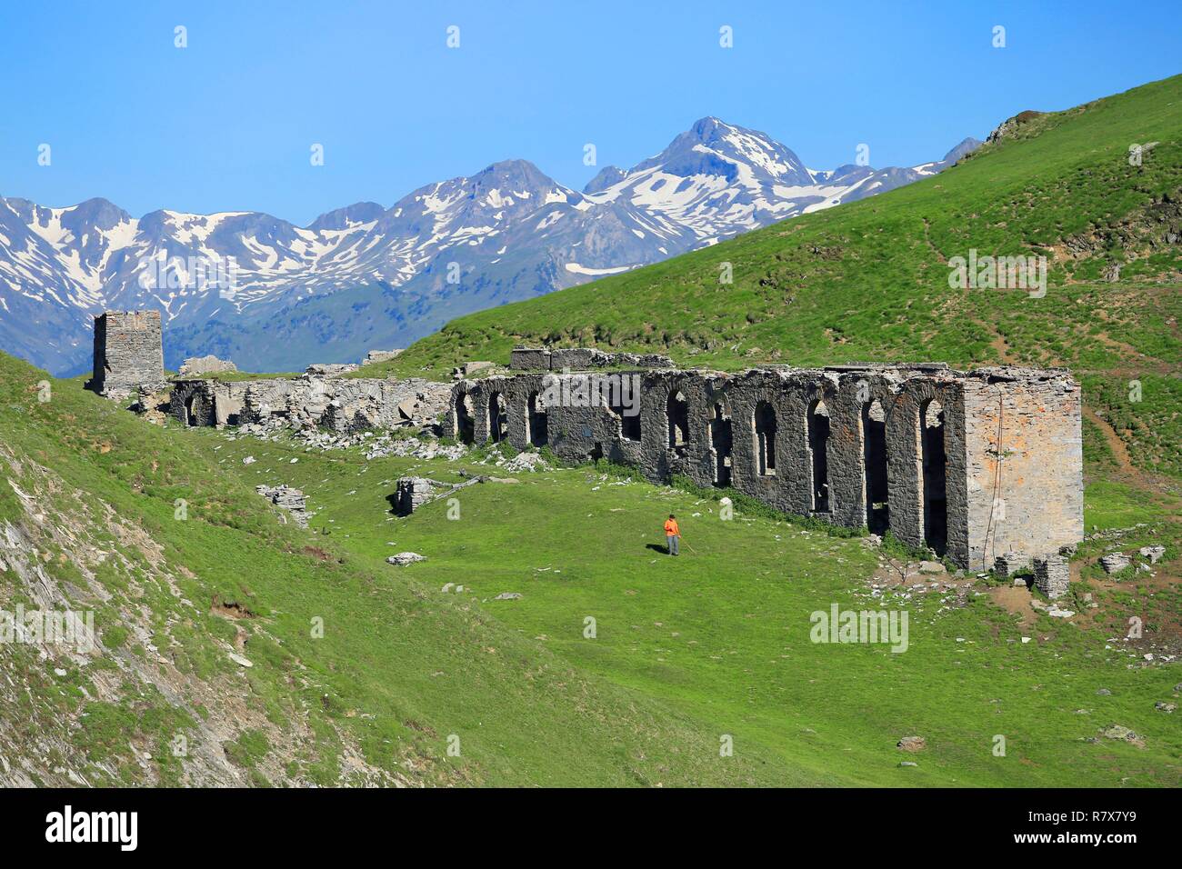 Francia, Ariège, il porto di Salau (2.087 m) è un valico di frontiera dei Pirenei tra Francia e Spagna Foto Stock