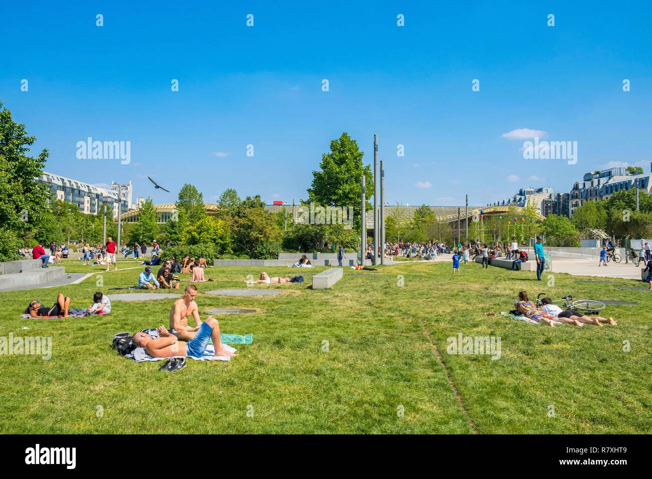 Francia, Parigi, Chatelet les Halles, Nelson Mandela giardino e tettoia Foto Stock