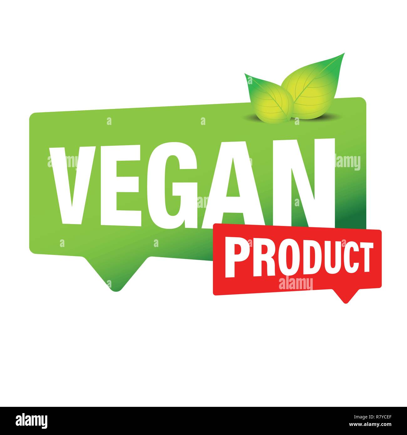 Prodotto vegano segno etichetta verde Illustrazione Vettoriale