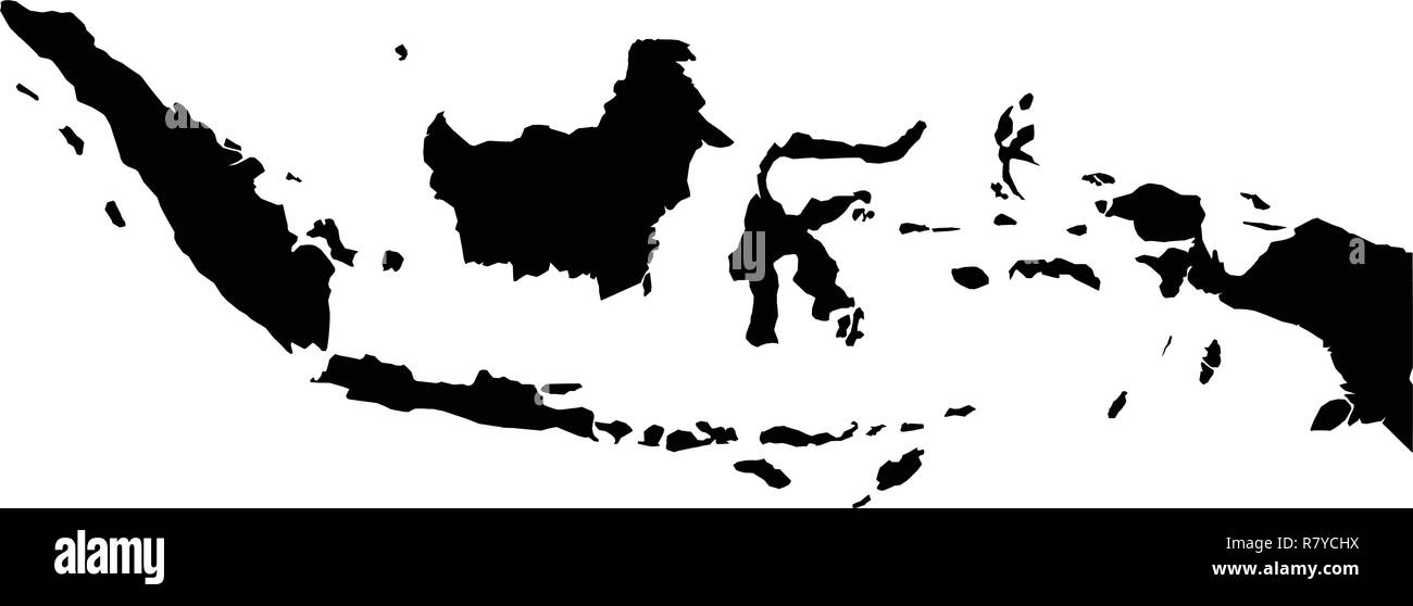 Semplice (solo angoli acuti) Mappa di Indonesia disegno vettoriale. Illustrazione Vettoriale