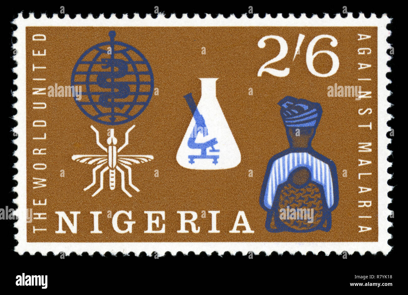 Francobollo dalla Nigeria in materia di lotta contro la Malaria serie emesse nel 1962 Foto Stock