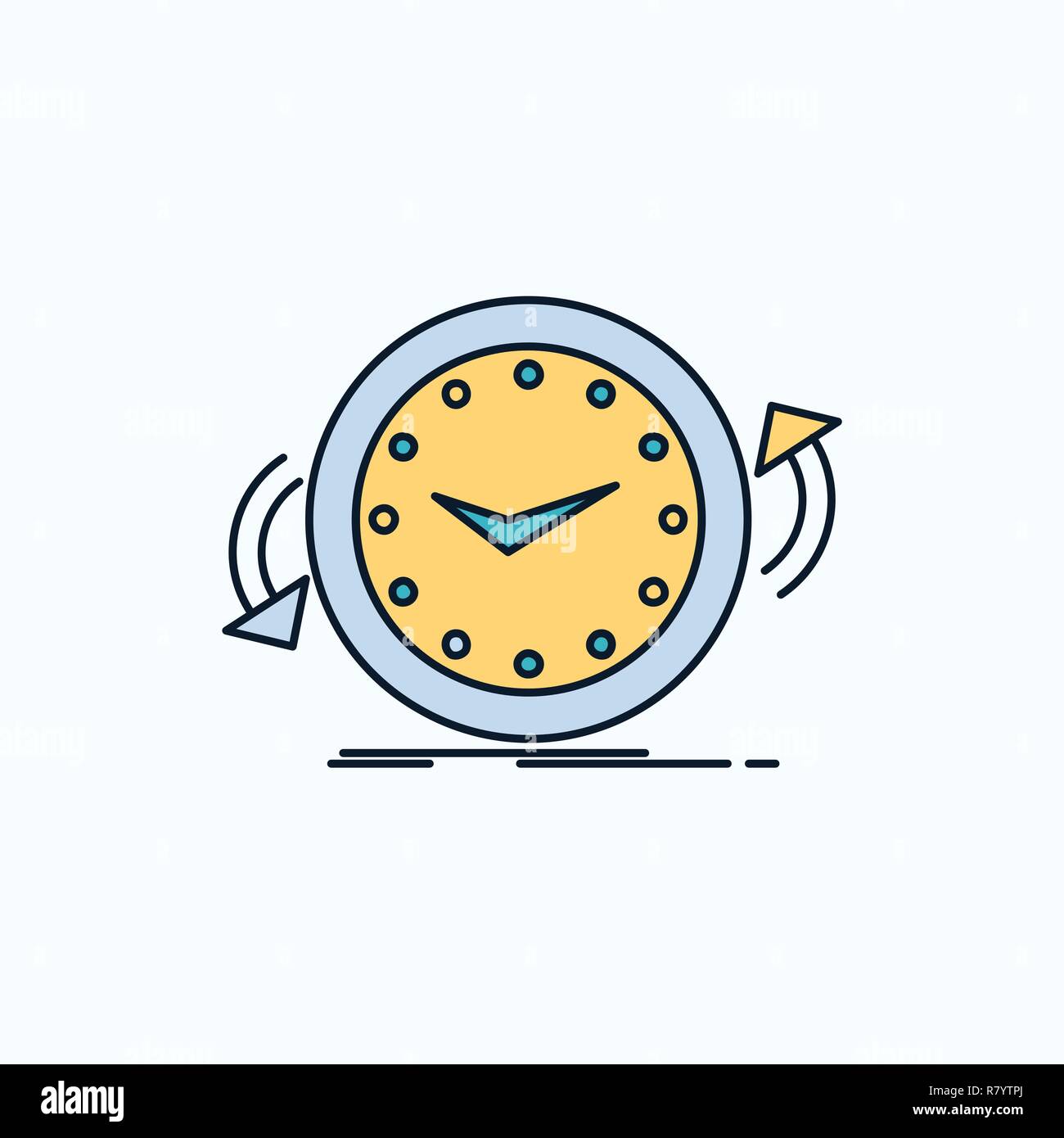 Backup, orologio, in senso orario, contatore, tempo piatto icona. verde e  il cartello giallo e i simboli per il sito web e mobile appliation.  illustrazione vettoriale Immagine e Vettoriale - Alamy