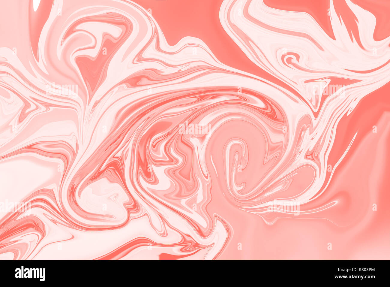 Colore dell'anno 2018 disegno marmorizzato texture. Tavolozza di tendenza. Coralli viventi sfondo decorativo. Utilizzare per gli sfondi del desktop, poster, striscioni. Foto Stock