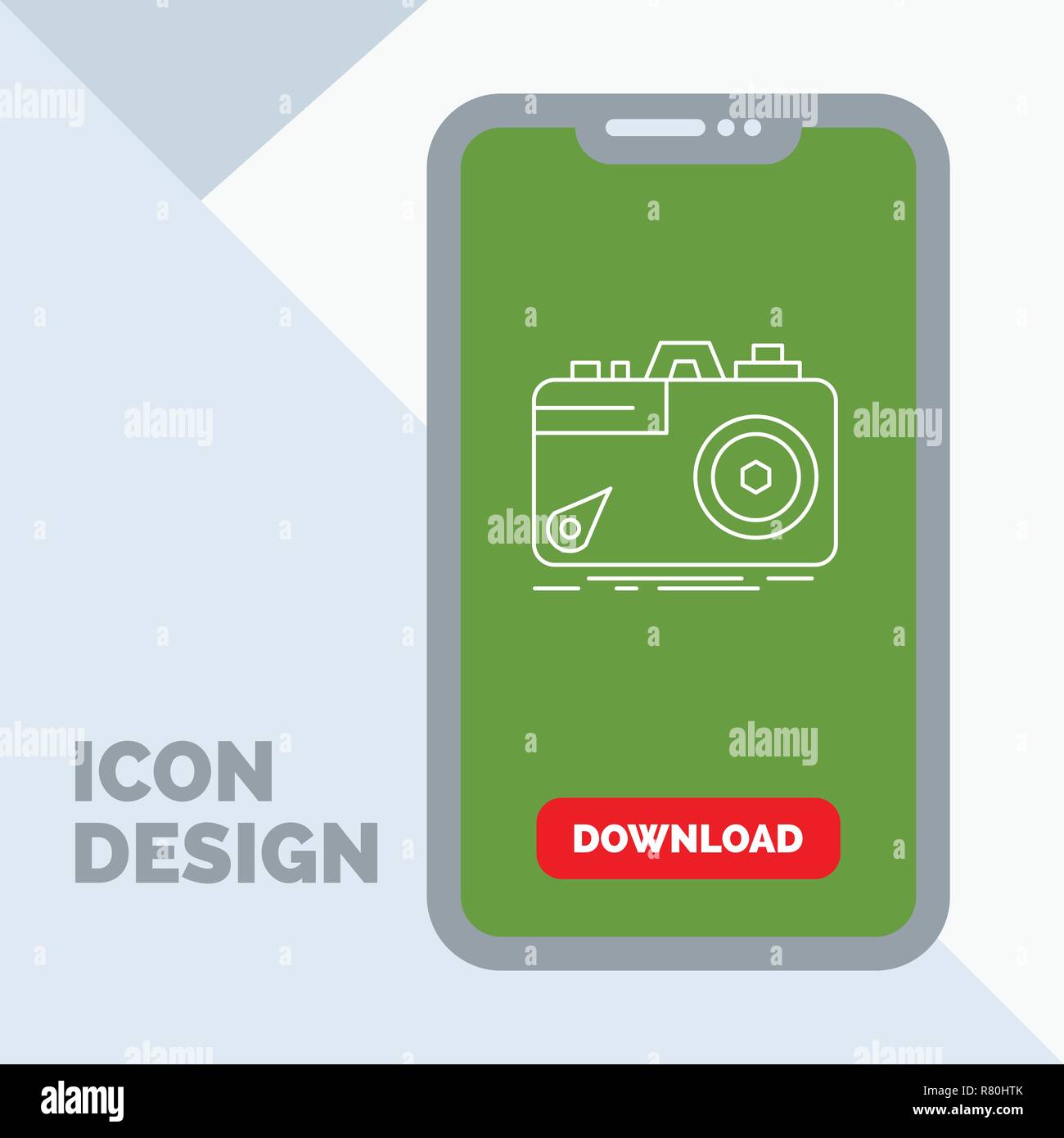 Fotocamera, fotografia, acquisire foto, aperture Icona linea in Mobile per la pagina di Download Illustrazione Vettoriale