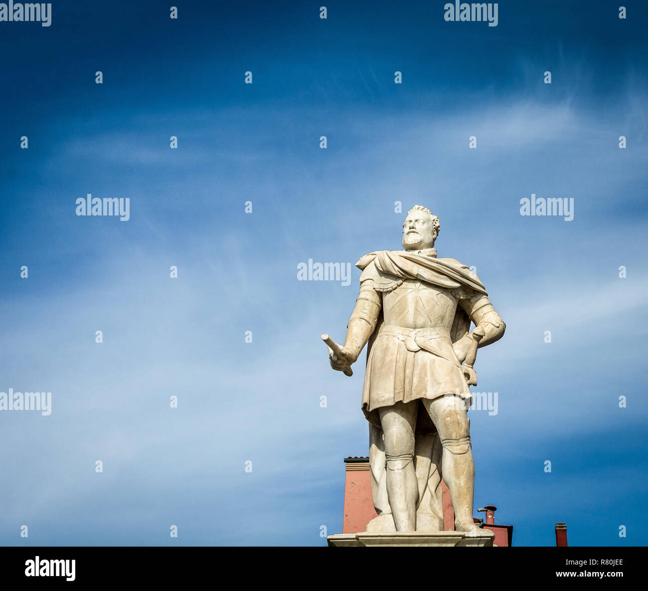 Il Monumento dei Quattro Mori di Livorno, Italia. La statua del Granduca Ferdinando I de' Medici di Toscana. Foto Stock