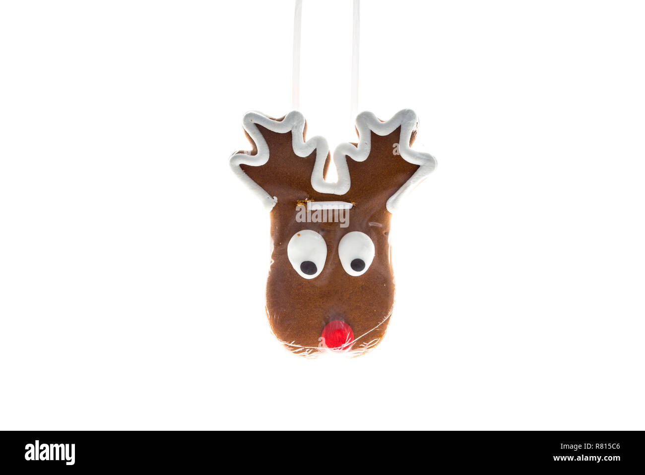 Gingerbread cuore a forma di testa di renna Foto Stock