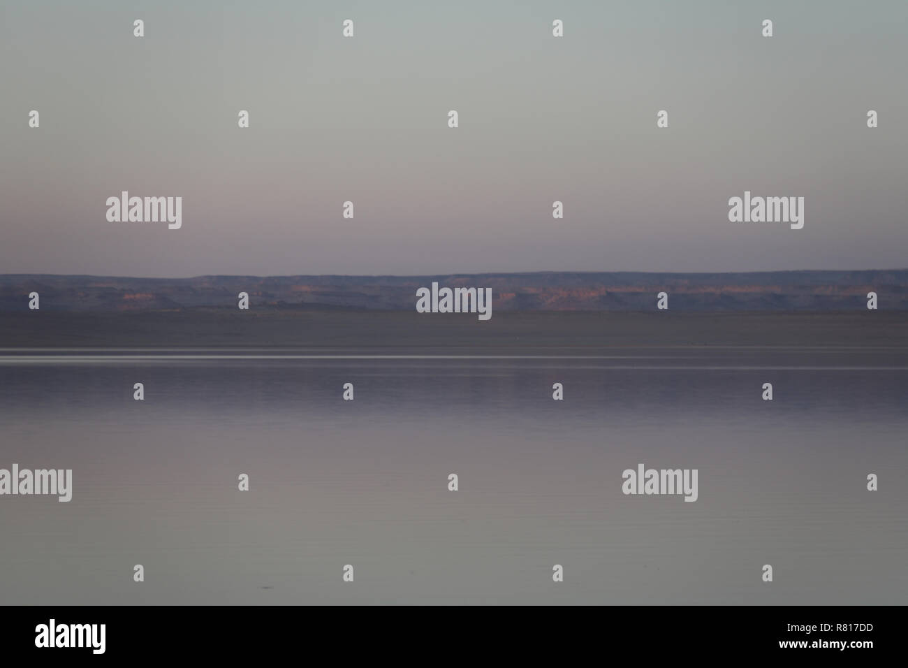 Lago Qarun al tramonto Foto Stock