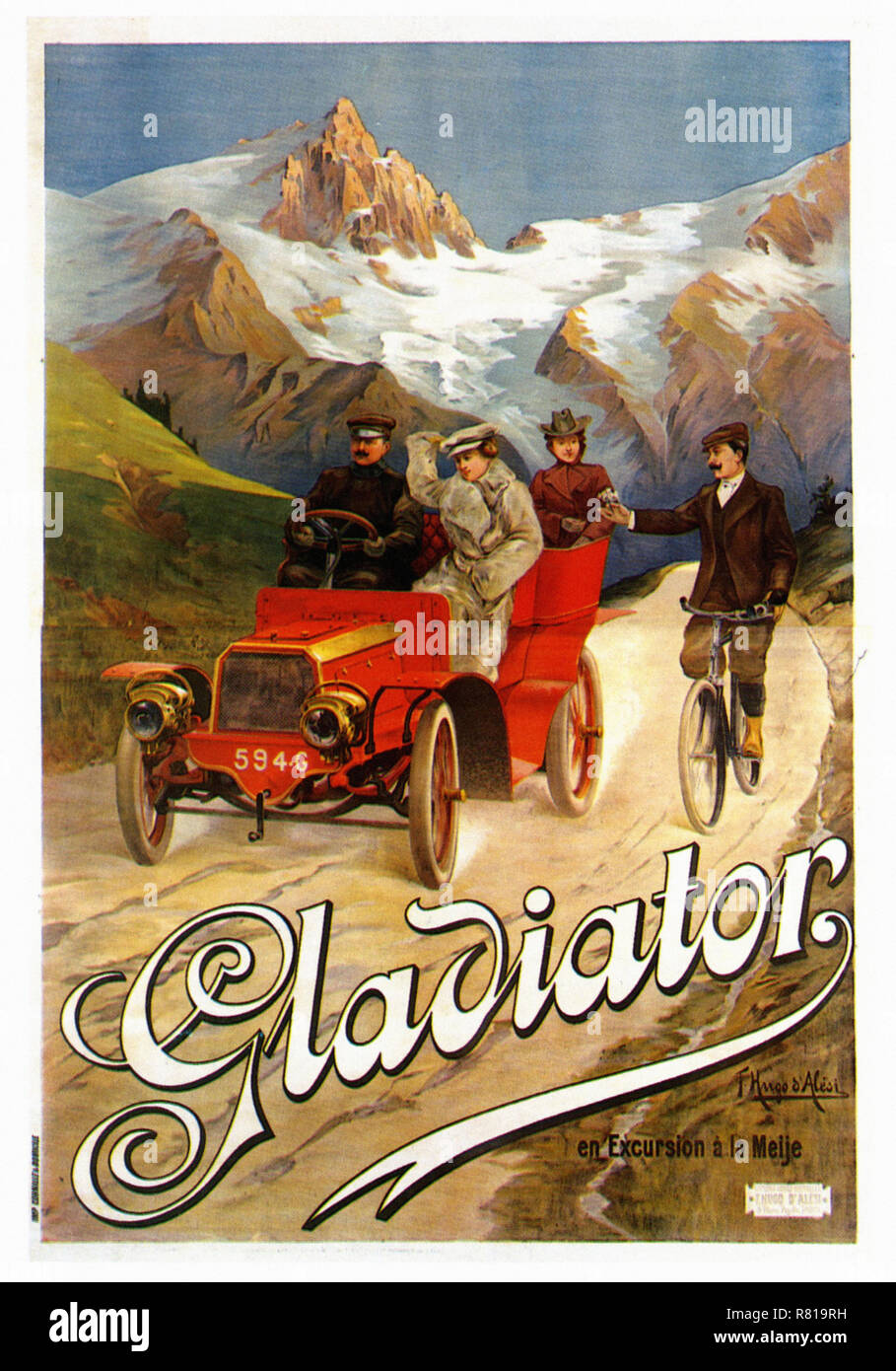 1903 Gladiator - Vintage auto del poster pubblicitario Foto Stock