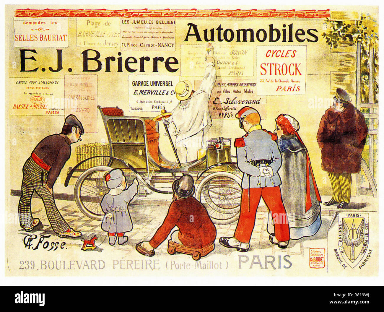 Autos Ej Brierre - Vintage auto del poster pubblicitario Foto Stock