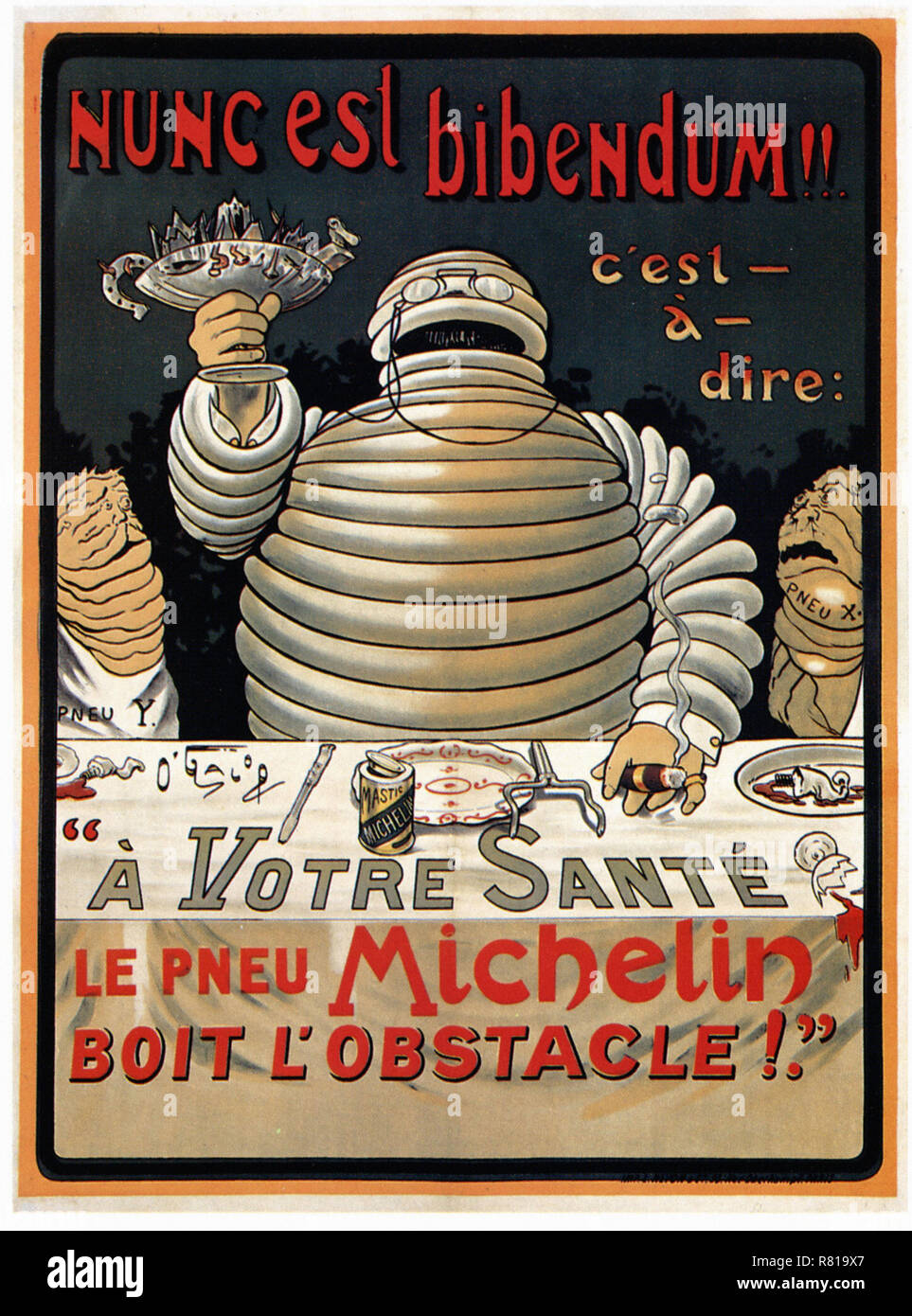 Nunc est bibendum - Vintage auto del poster pubblicitario Foto Stock