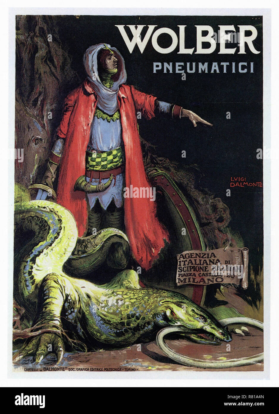 Wolber pneumatici di biciclette - Vintage auto del poster pubblicitario Foto Stock
