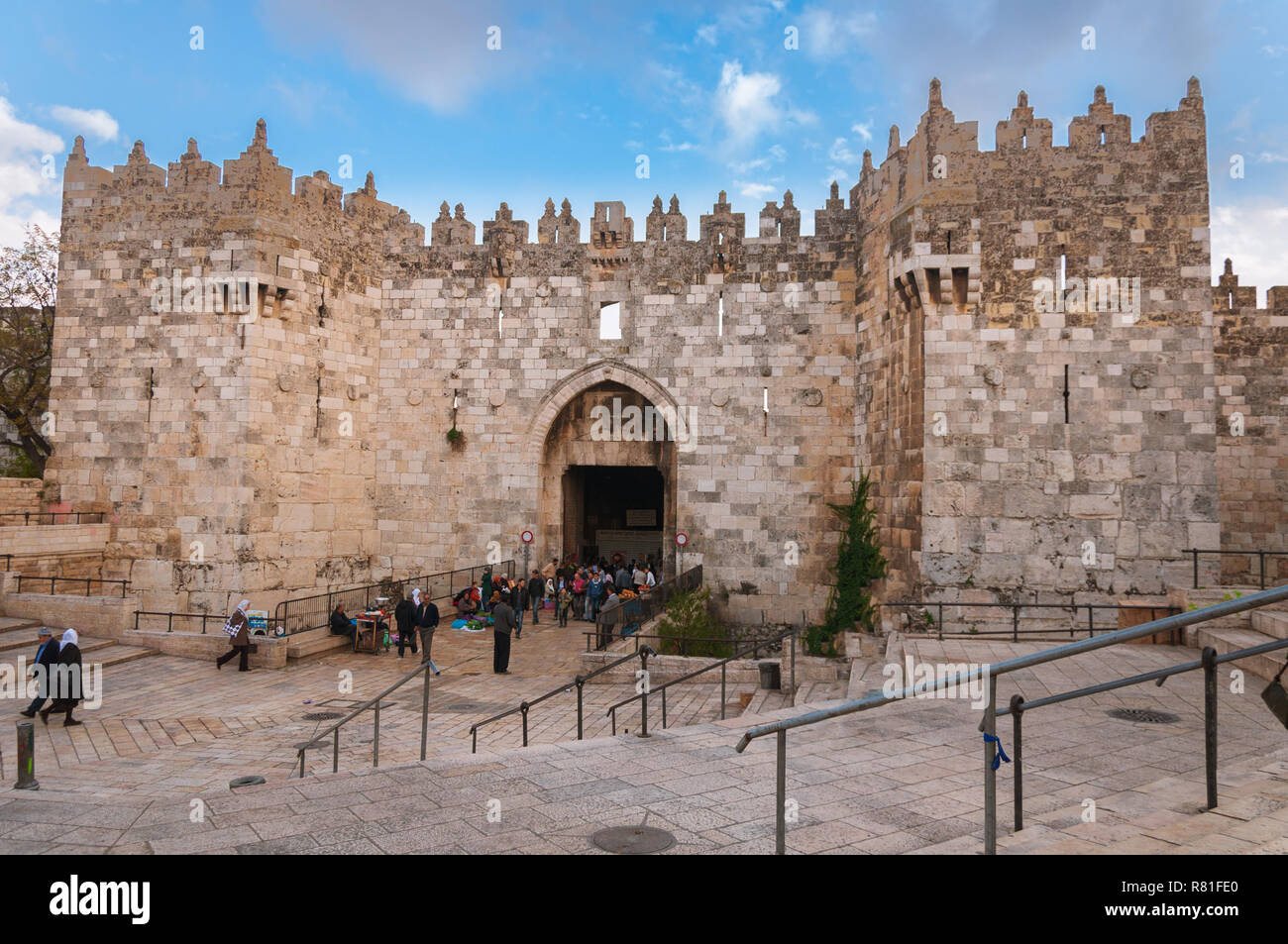 Porta di Damasco, Gerusalemme, Israele Foto Stock