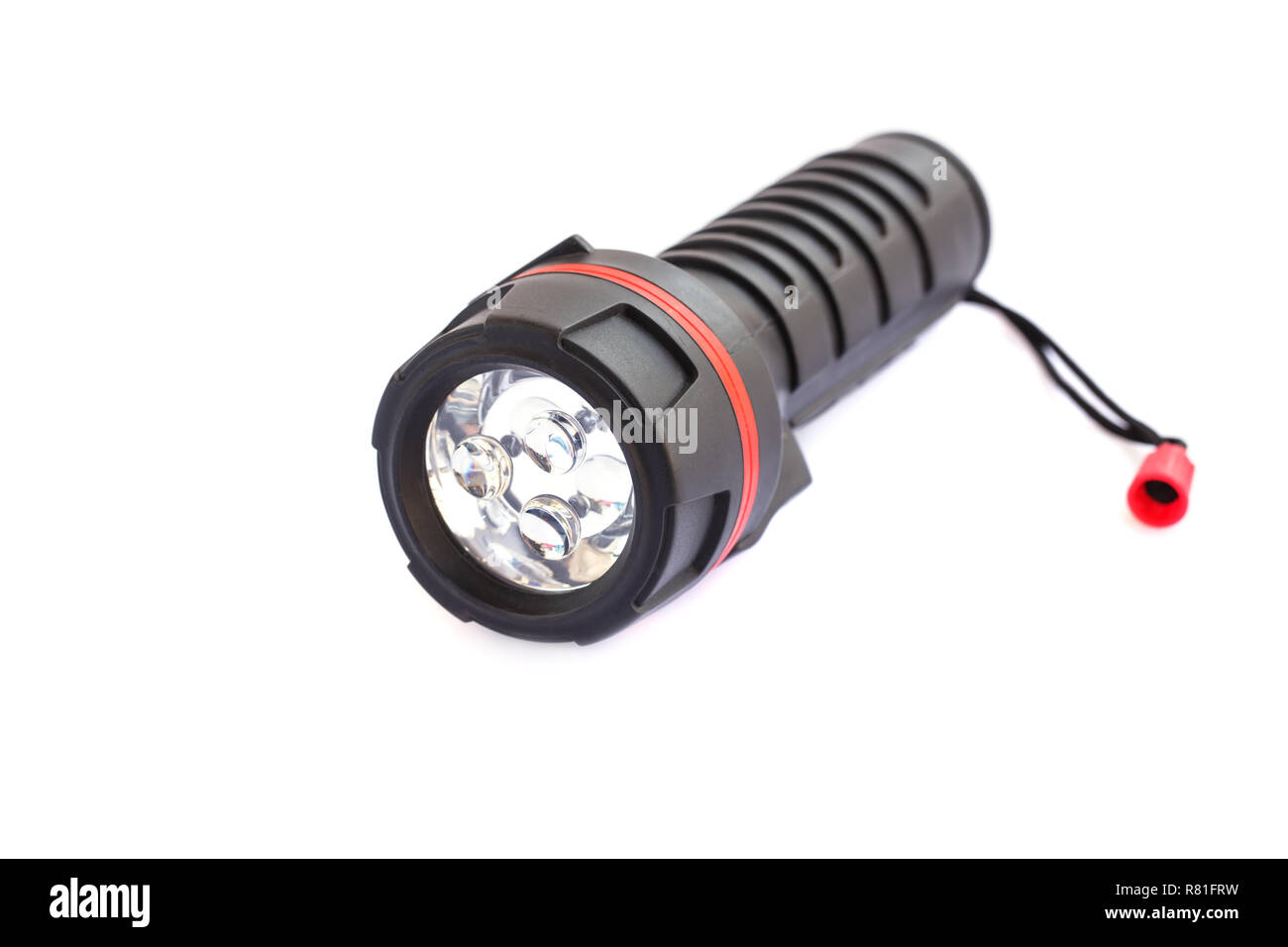 Torcia nera isolati su sfondo bianco. Foto Stock