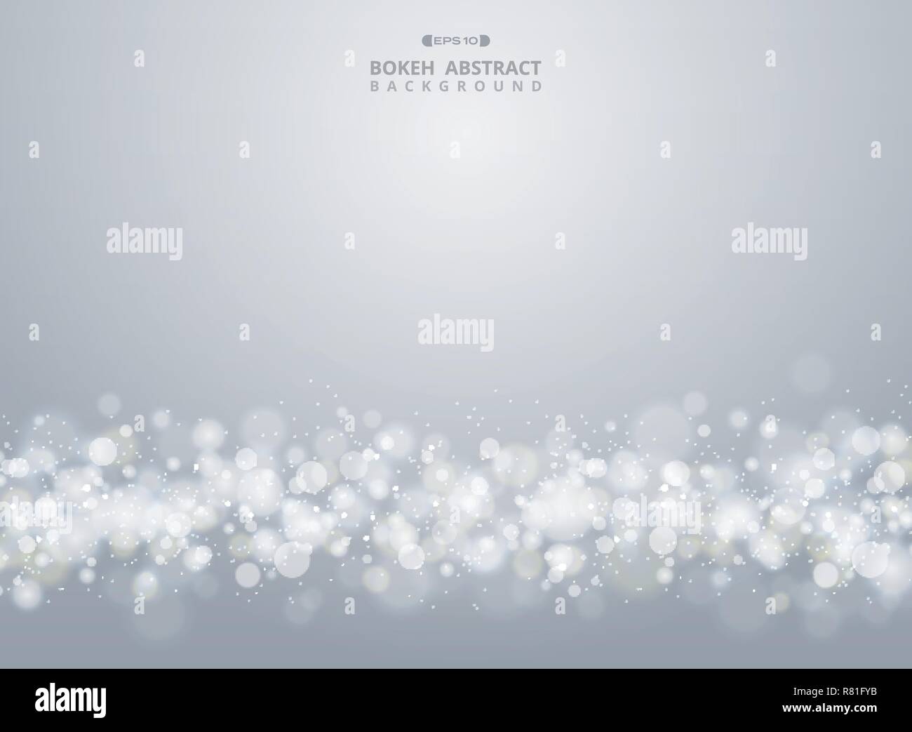 Abstract del gradiente di Natale grigio sfondo bokeh, vettoriale EPS10 Illustrazione Vettoriale