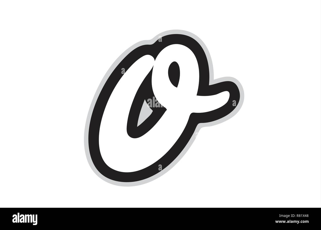 Progettazione di nero e di bianco alfabeto lettera o adatto come un logo per una società o business Illustrazione Vettoriale