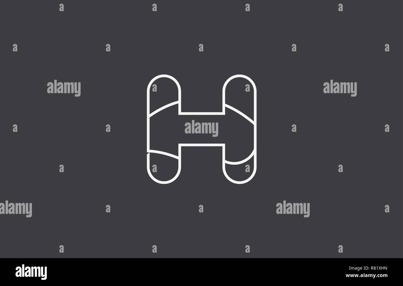 Nero Grigio bianco alfabeto lettera h logo design adatto per una società o business Illustrazione Vettoriale