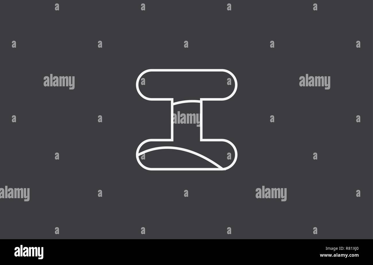 Bianco Nero Grigio lettera alfabeto i logo design adatto per una società o business Illustrazione Vettoriale