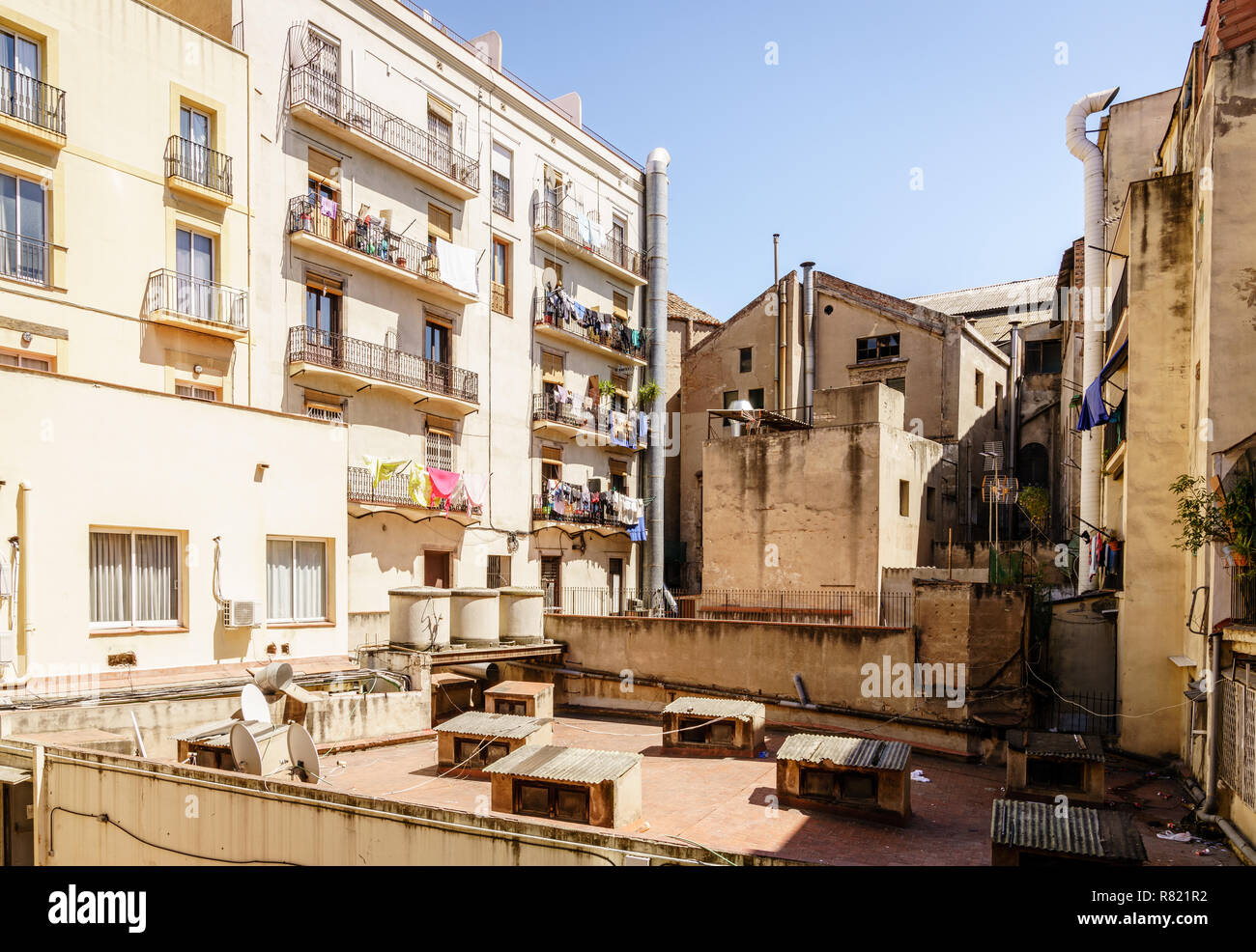 Cortile residenziale di Barcellona, Spagna Foto Stock