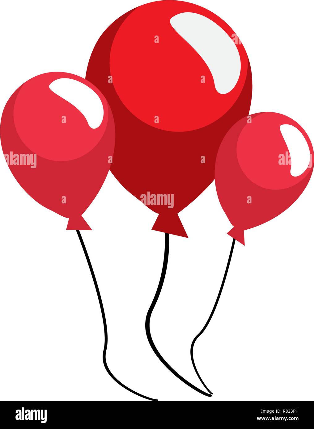 Palloncini Rossi Decorazione Su Sfondo Bianco Illustrazione Vettoriale Immagine E Vettoriale Alamy